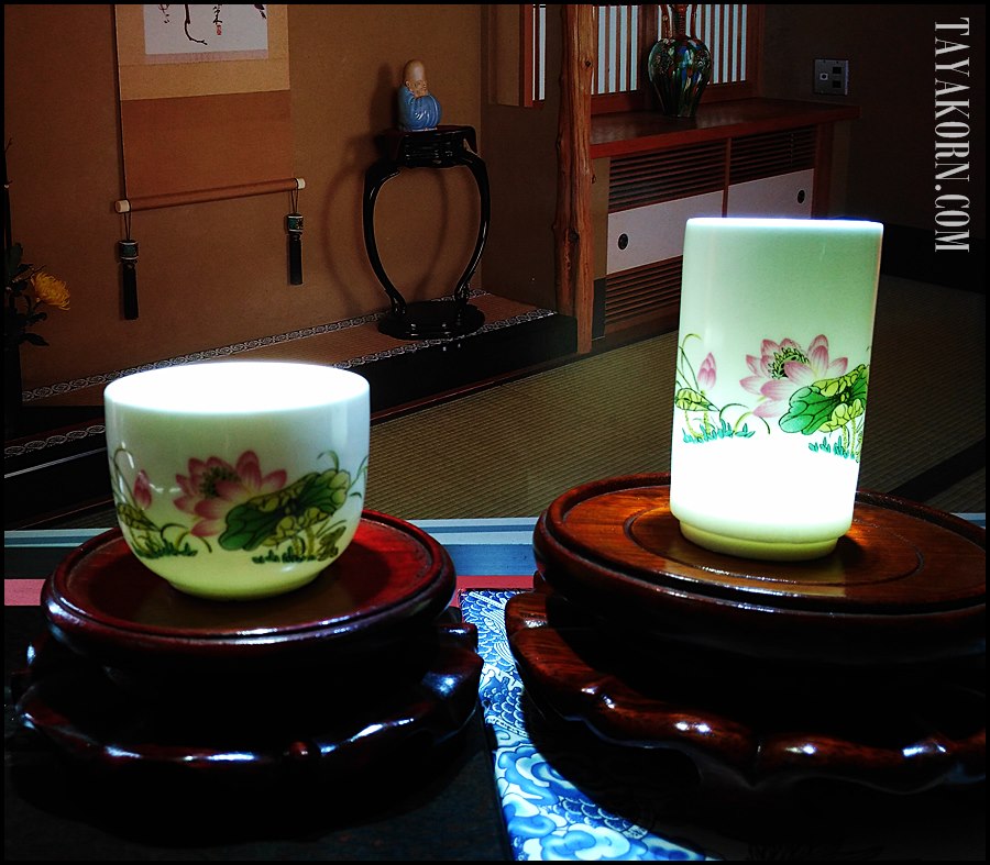 ชุดถ้วยชาแบบดมดื่ม ลายดอกบัว Lotus Tea cup TKLG-LT1