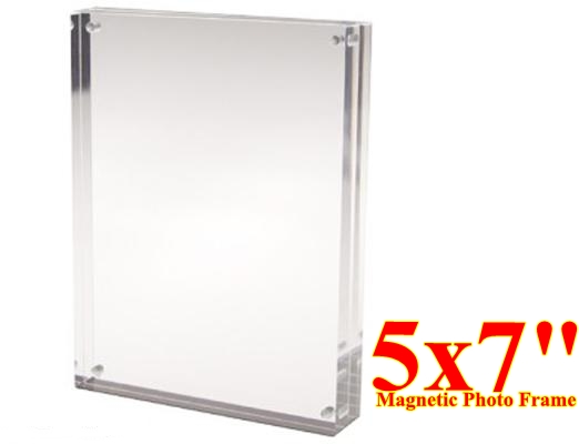 กรอบรูปอะครีลิคตั้งโต๊ะ แบบแม่เหล็กประกบ ขนาด 5x7 นิ้ว 10 ชิ้น ใส (Clear) 10 ชิ้น