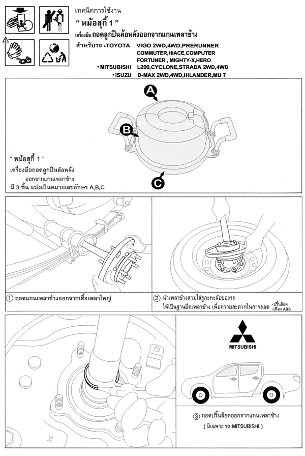 เครื่องมือถอดลูกปืนล้อหลัง หม้อสุกี้ 1 (เลิกผลิต)