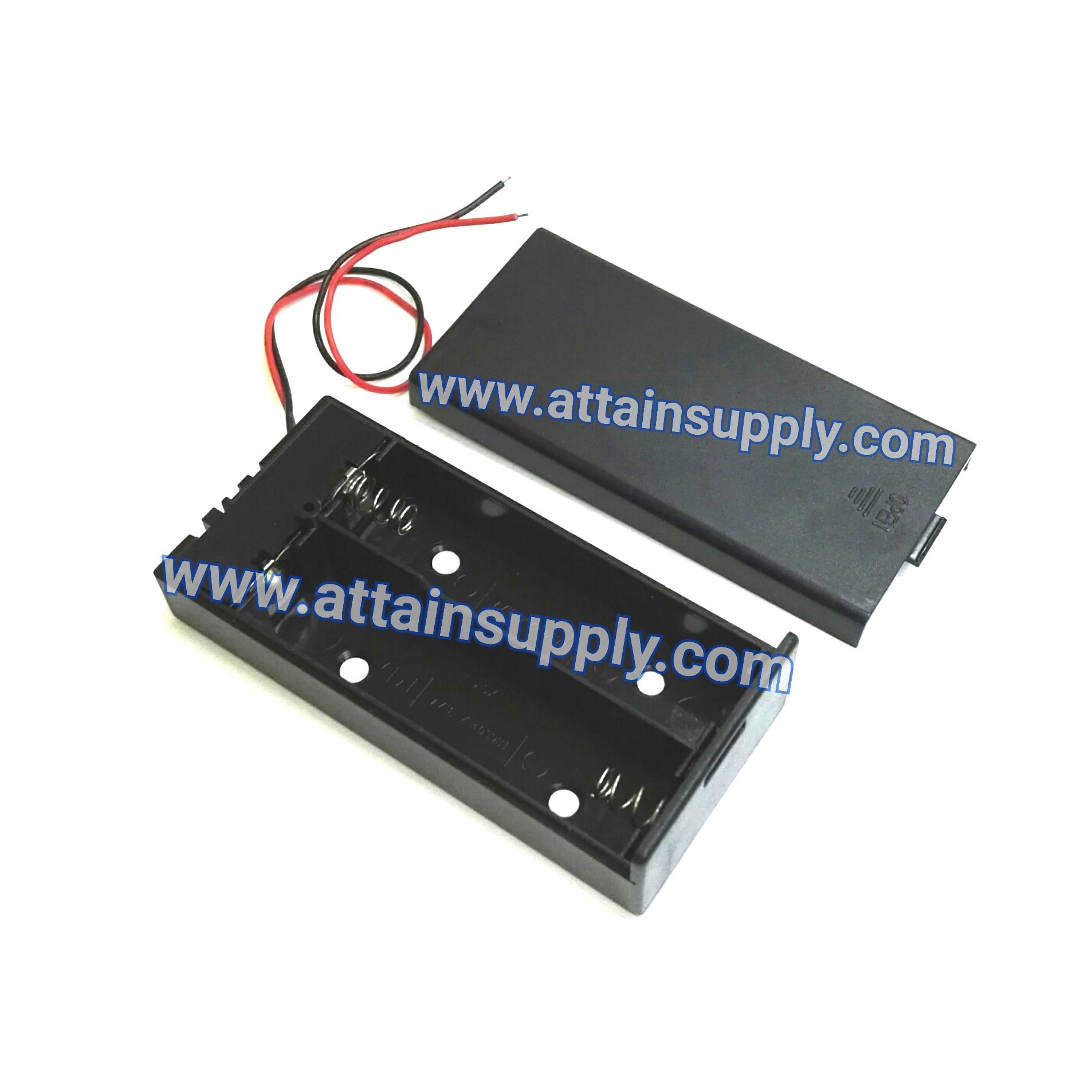 รางถ่าน18650/3.7V-2ช่องหน้า/แบบมีฝา