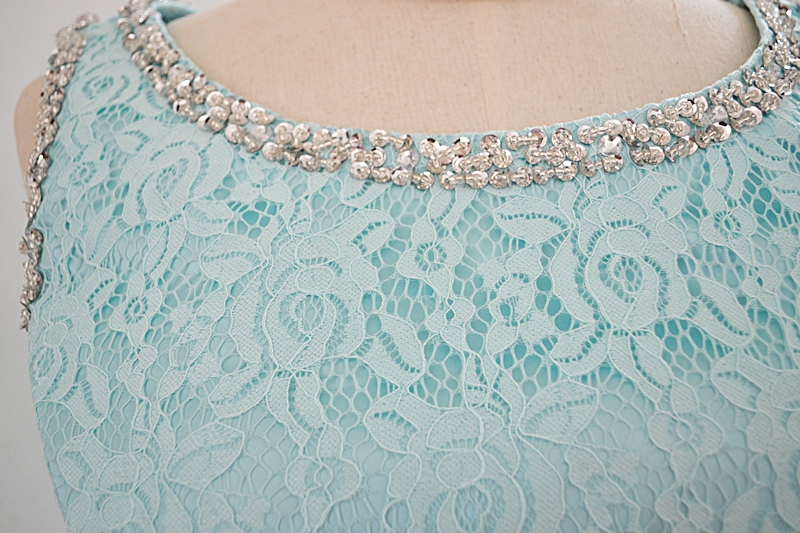 ชุดราตรีไซด์ใหญ่ เอว 37-40" *พร้อมส่ง สีฟ้า* แขนกุด ผ้าลูกไม้อิตาลี ซิปหลัง