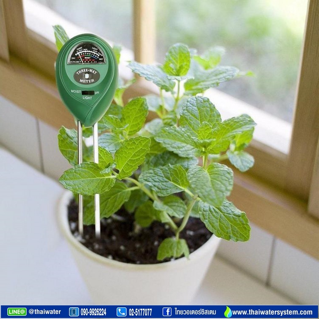 เครื่องวัดพีเอช PH เครื่องวัดอุณหภูมิ เครื่องวัดความชื้นในดิน Soil Meter PH ความเป็นกรด-ด่างความชื้นในดิน และความสว่าง 3 in 1 Soil PH Meter SKU-776