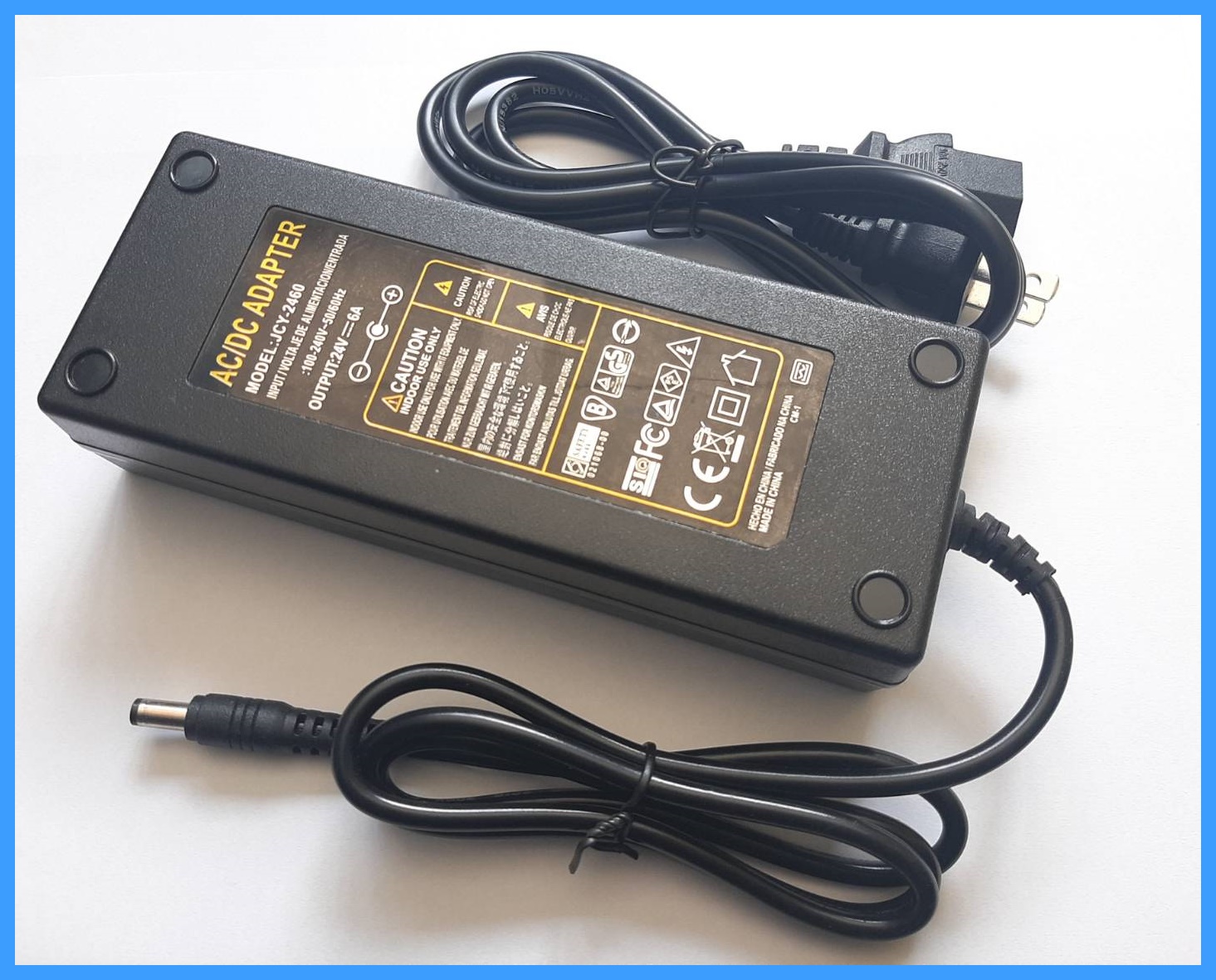 Adapter 24VDC 6A 5.5 mm. x 2.5 mm. รุ่น JCY-2460