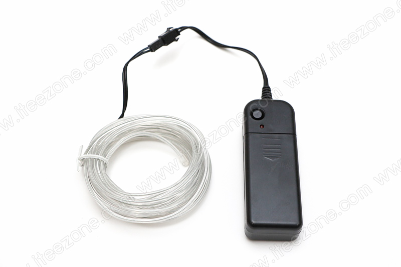 EL Wire 5 เมตร + รางถ่าน AA 2 ก้อน / สีไอซ์บลู