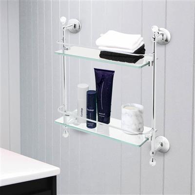 หิ้งกระจกติดผนัง 2 ชั้น HAFELE รุ่น 495.80.060 โครเมียม