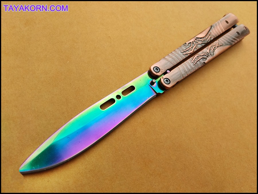 มีดซ้อมควง บาลีซองคอปเปอร์สไปเดอร์ Copper Spider Balisong Trainer TKBS-BT5TR