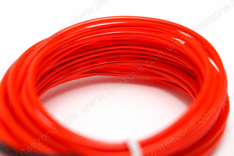 EL Wire 5 เมตร + รางถ่าน AA 2 ก้อน / สีแดง