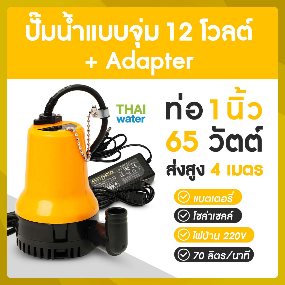 ปั๊มน้ำ DC12V รุ่น BL-2512SI + อะแดปเตอร์ 12V 7A YU1207 + แจ็ค DC เมีย