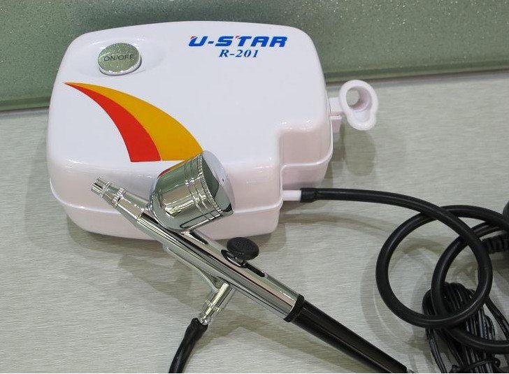 U-STAR Airbrush & Compressor System R-201 High-Performance White Color