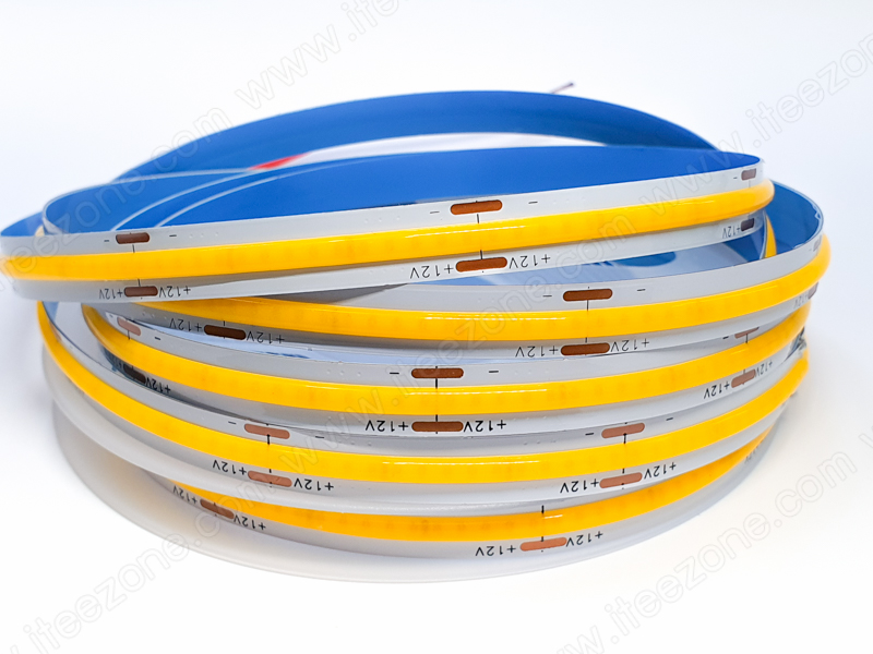 สีวอร์ม Warm White 3000K ไฟเส้น Strip light LED COB 300led/m 30W 12V IP20 (ไม่กันน้ำ) เป็นรุ่นใหม่ล่าสุด ไม่เห็นเม็ดไฟเส้น LED