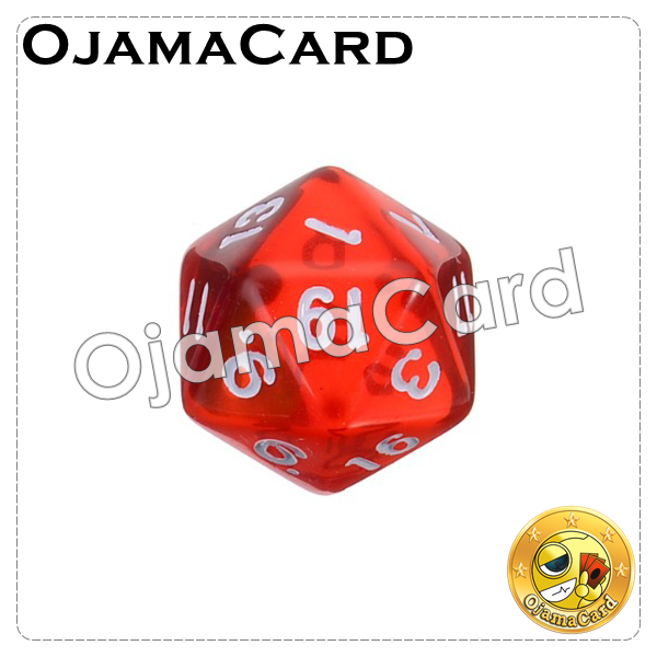20MM 20 Sided Dice Block — Transparent : Red「1 Dice」