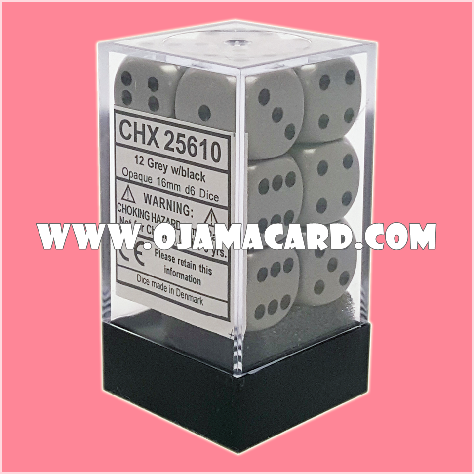 Chessex 16MM D6 Dice Block — Opaque : Grey / Black「1 Dice」