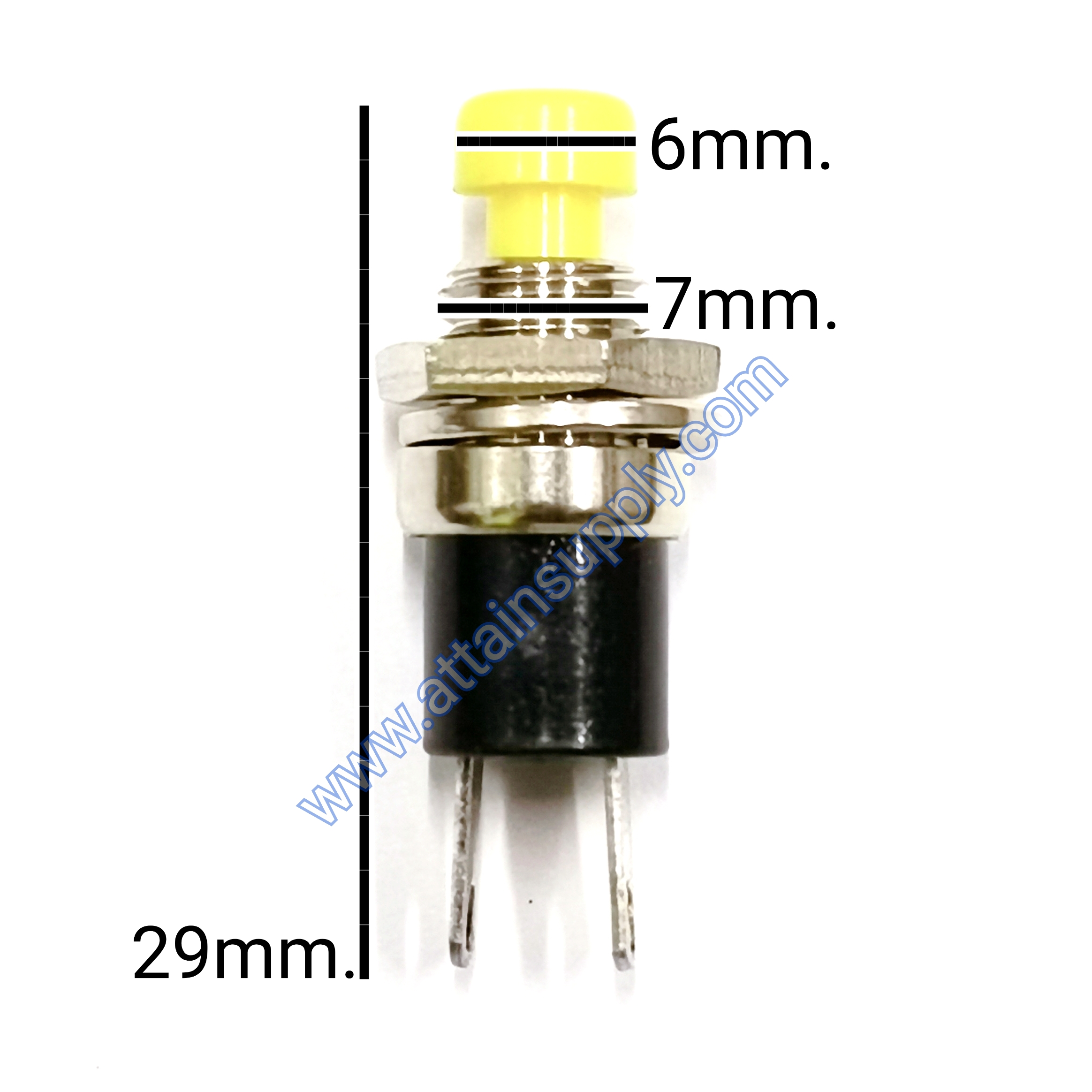 สวิทช์ กดติด-ปล่อยดับ/จิ๋ว-สีเหลือง JAPAN