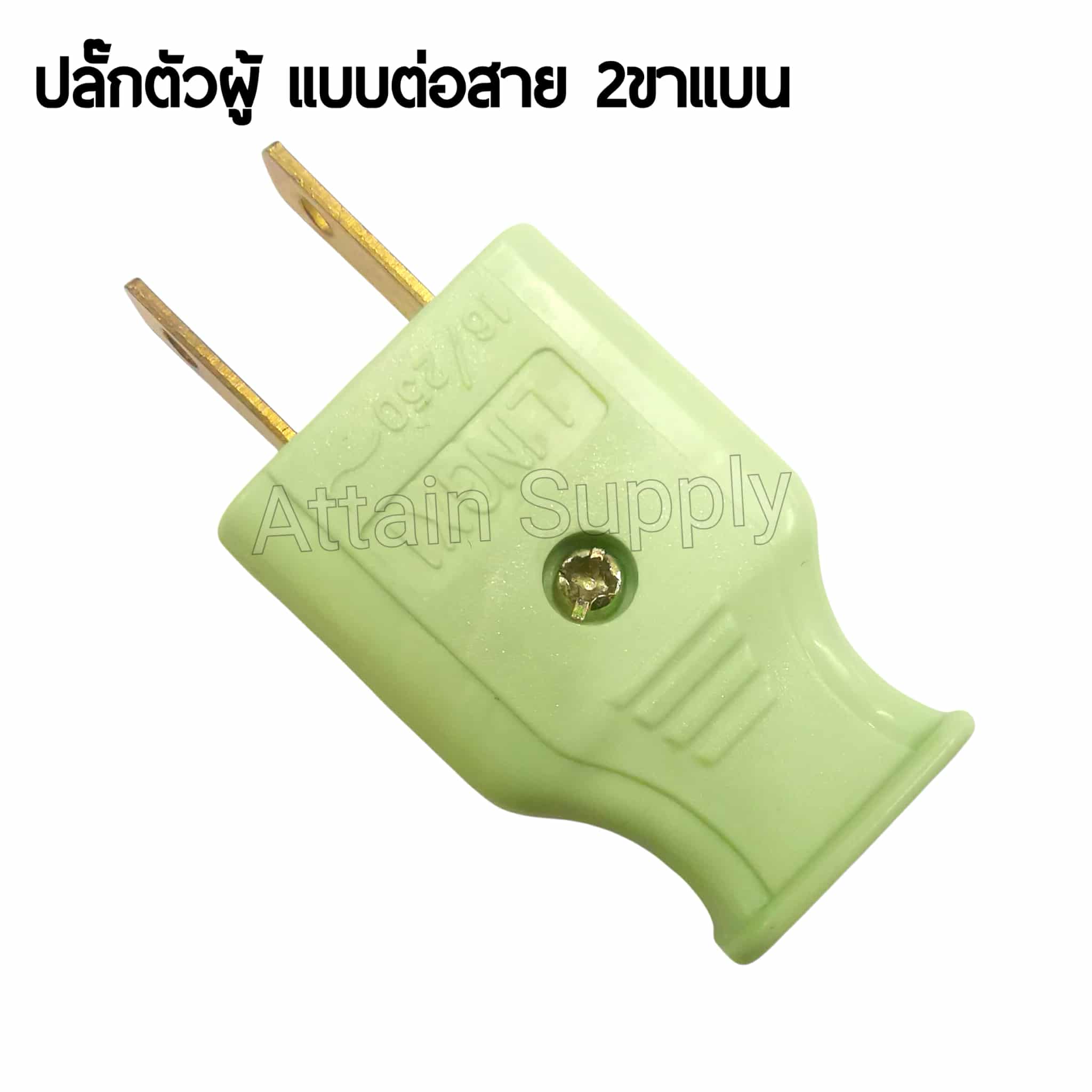 ปลั๊กตัวผู้ 2ขาแบน แบบต่อสาย