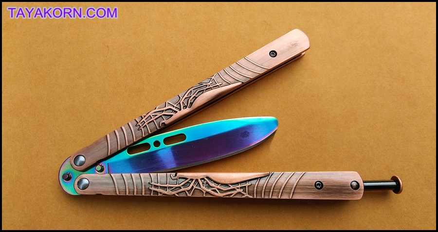 มีดซ้อมควง บาลีซองคอปเปอร์สไปเดอร์ Copper Spider Balisong Trainer TKBS-BT5TR