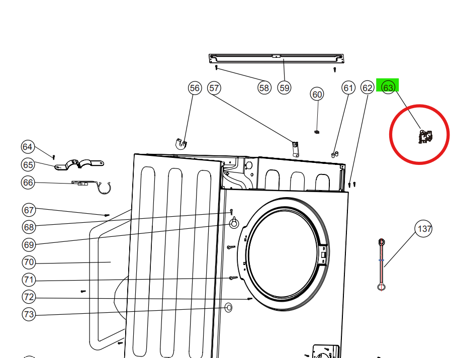 Door lock กลอนล็อคประตูเครื่องซักผ้า HAIER รหัส 0024000128C ของแท้ ใหม่ มือ 1
