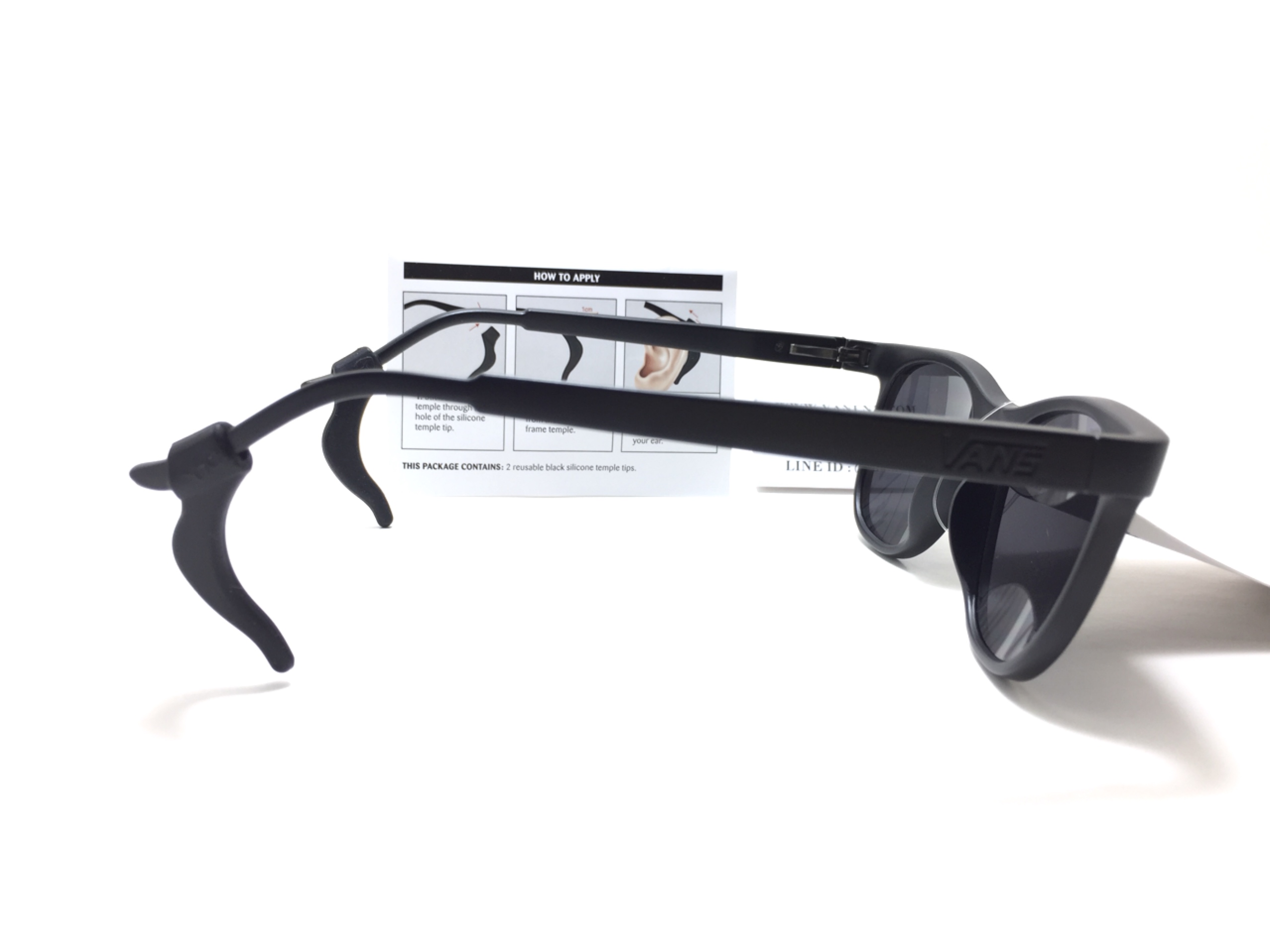 ซิลิโคนขาแว่นเกี่ยวหูกันลื่น Silicone Temple Tips <ดำ>