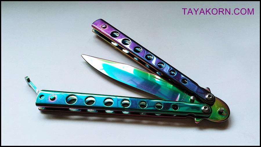 มีดควง บาลิซองเรนโบว์3 Balisong Rainbow3 TKBS-RB03