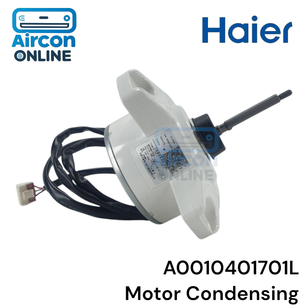 มอเตอร์คอยล์ร้อน แร์ Haier รุ่น HSU-12VQRC03TC ,HSU-13VRRA03TC และรุ่นอื่นๆ รหัส A0010401701L ของแท้ ใหม่ มือ 1