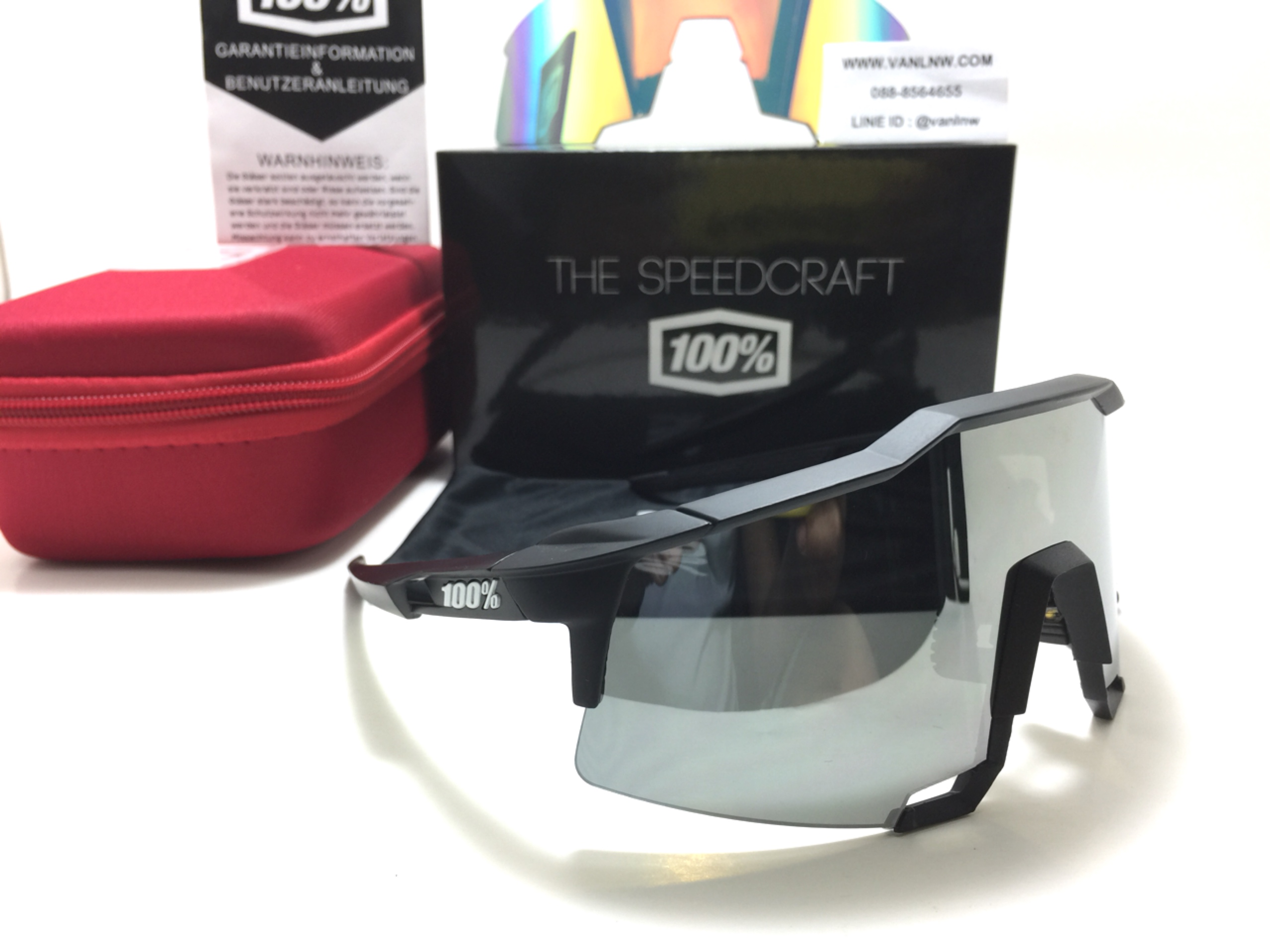 แว่นตาปั่นจักรยาน 100% Speedcraft Flat Gunmetal <Smoke short lens>