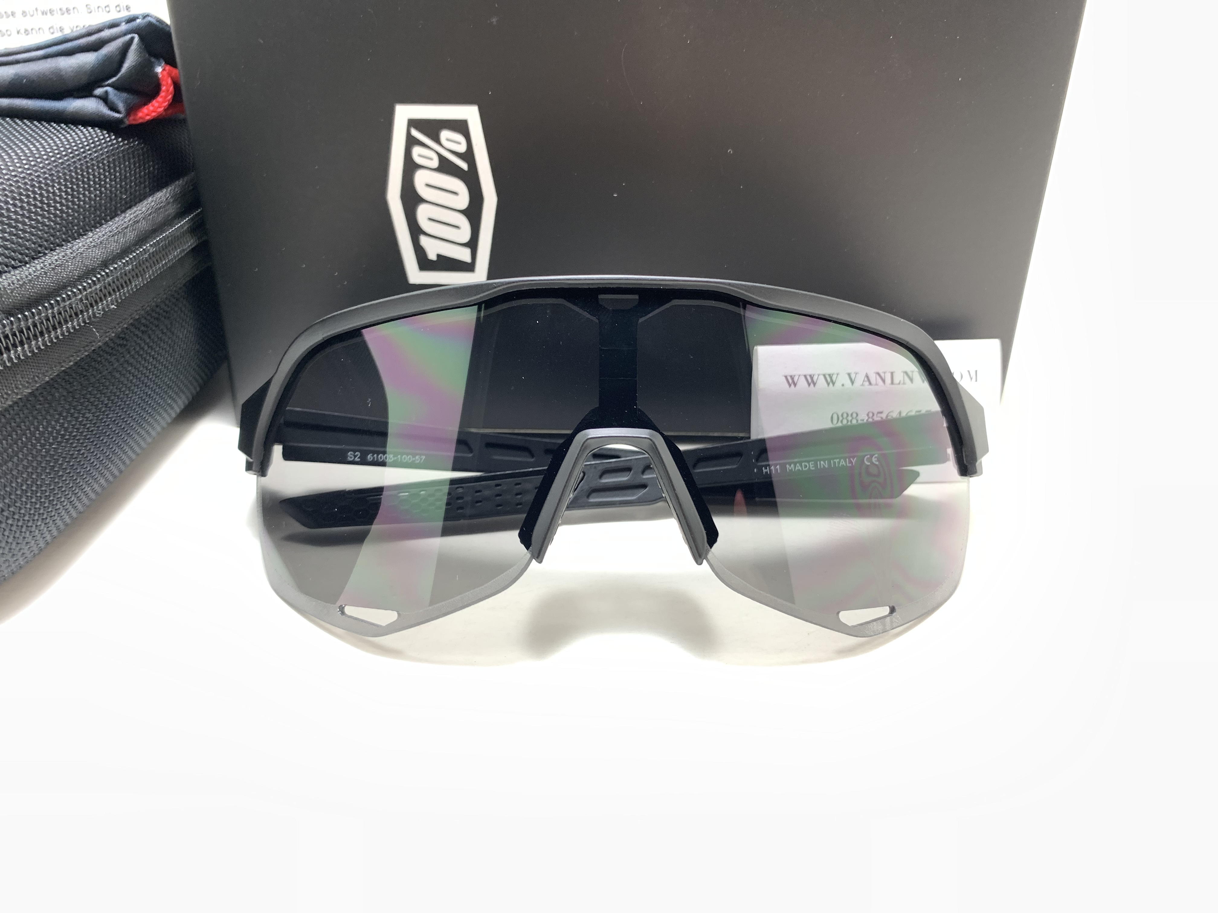 แว่นกันแดด แว่นตาปั่นจักรยาน 100% Speedcraft S2 61003-100-75 Matte black / Nero รุ่นใหม่ล่าสุด 2018