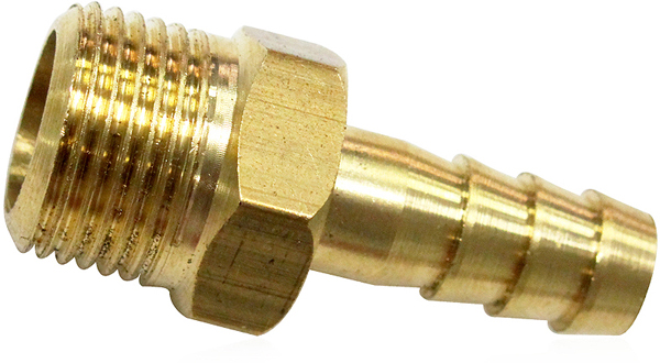 01-PC10-04 ข้อต่อทองเหลืองเกลียวนอก 1/2 นิ้ว x หางปลาไหลเสียบสาย 3/8 นิ้ว