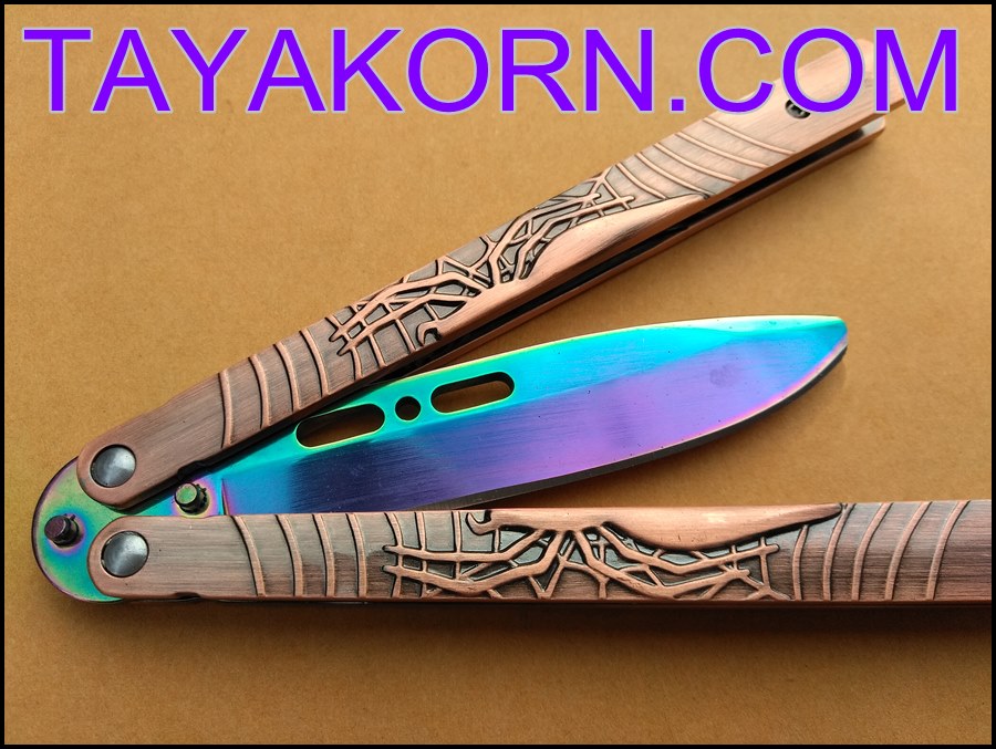 มีดซ้อมควง บาลีซองคอปเปอร์สไปเดอร์ Copper Spider Balisong Trainer TKBS-BT5TR