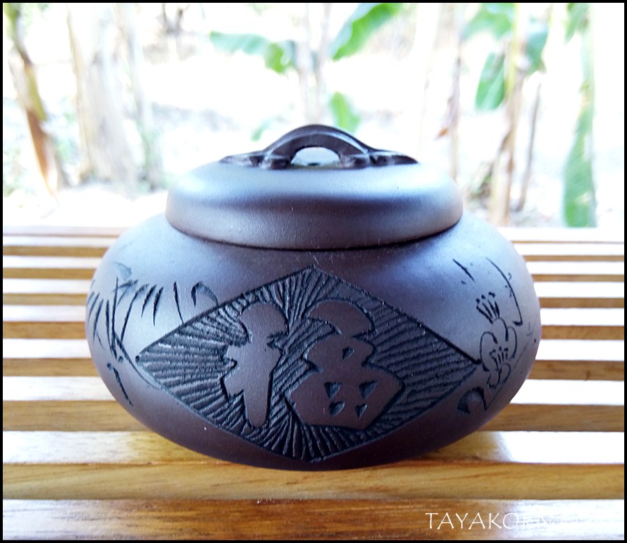 กระปุกใส่ใบชาดินเผาอี๋ชิง 福 จื่อหนี 紫泥 TKTC-P4