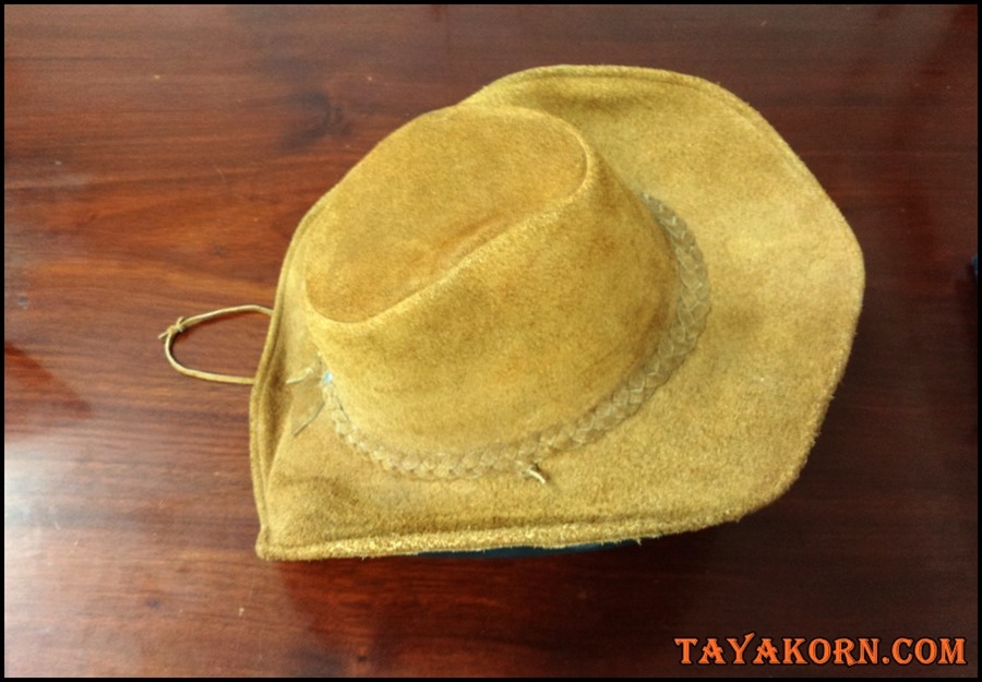 หมวกคาวบอยหนังกวางแท้ประกบหนังวัวกลับ