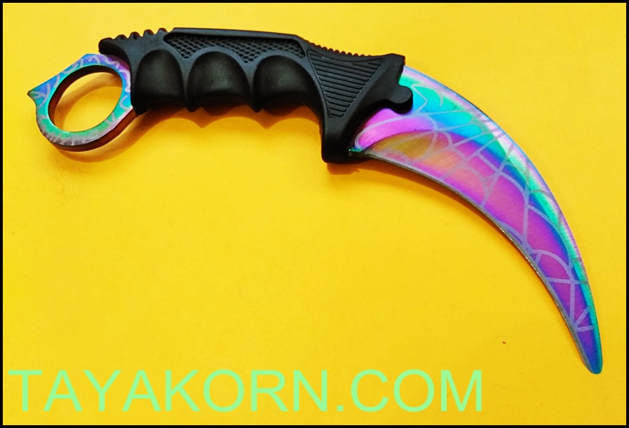 มีดซ้อมควง คารัมบิตเรนโบว์สไปเดอร์ Rainbow Spyder Karambit Knife