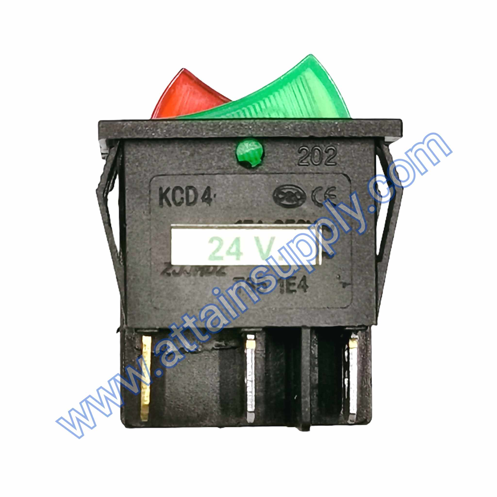 สวิทช์ IOแบบคู่-เหลี่ยมใหญ่ 24V./6ขา มีไฟ-สีแดง+เขียว