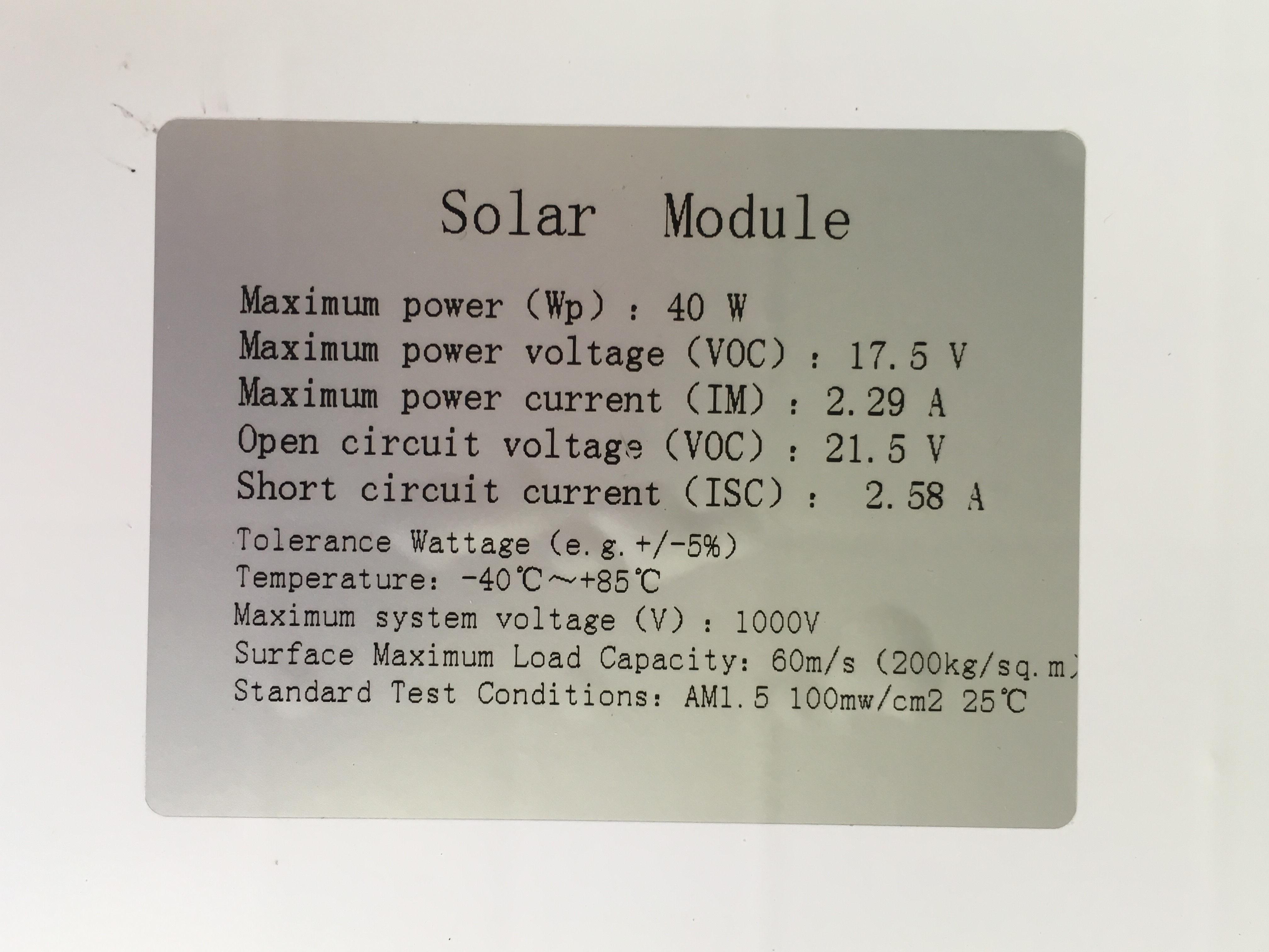 โซล่าเซลล์ 40W 18V Poly