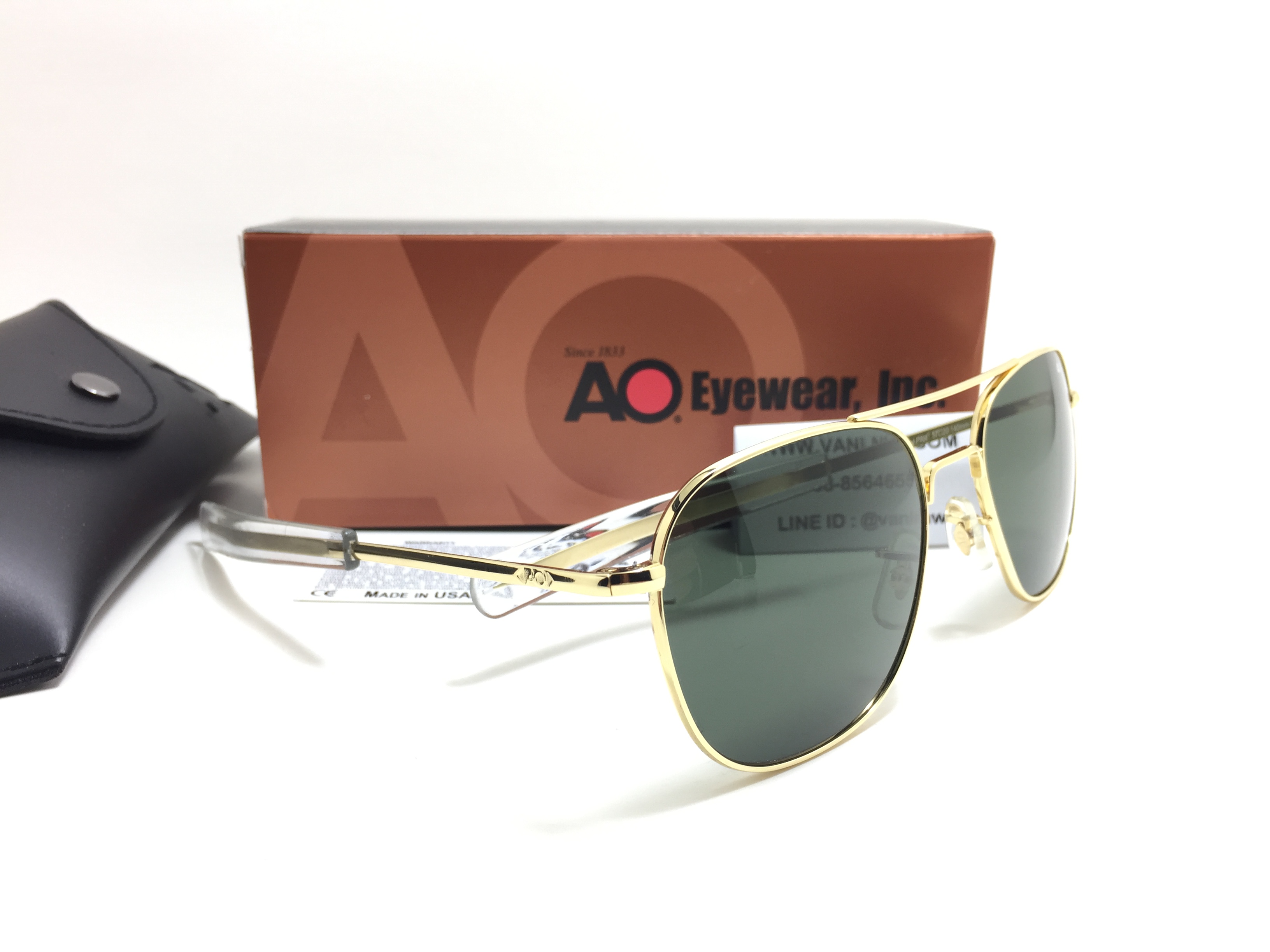 แว่นกันแดด Ao Original Pilot Made in USA (ทอง) ของแท้ 100%