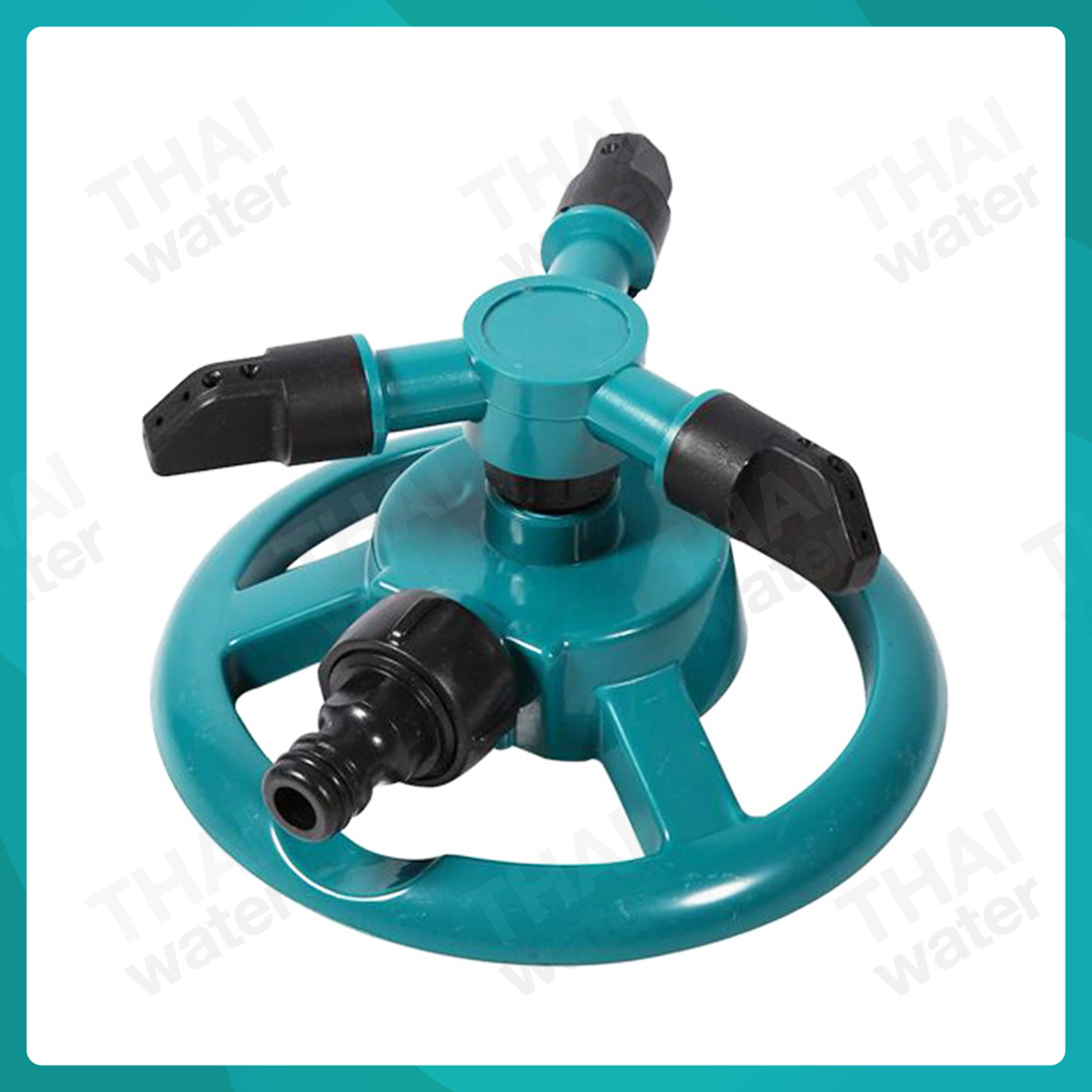 05-SP-01-DGR SP-1 สปริงเกอร์รดน้ำต้นไม้หมุนรอบทิศทาง 360 องศา 3 แขน พร้อมฐาน สีเขียวเข้ม
