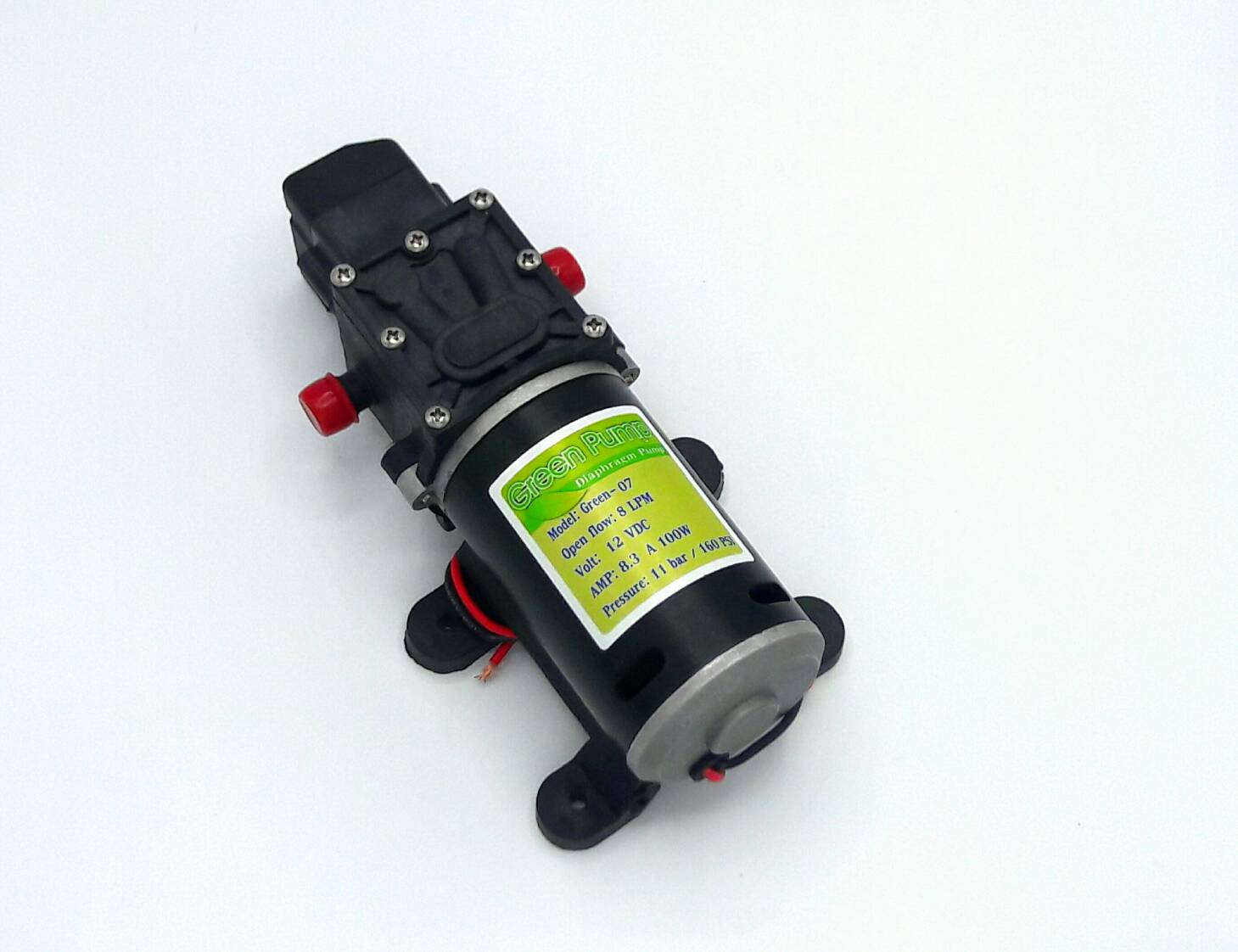 ปั๊มน้ำ ปั๊มพ่นยา DC12V รุ่น GREEN-07 แรงดัน 11 บาร์ แบบเสียบสาย 3/8" SKU-515