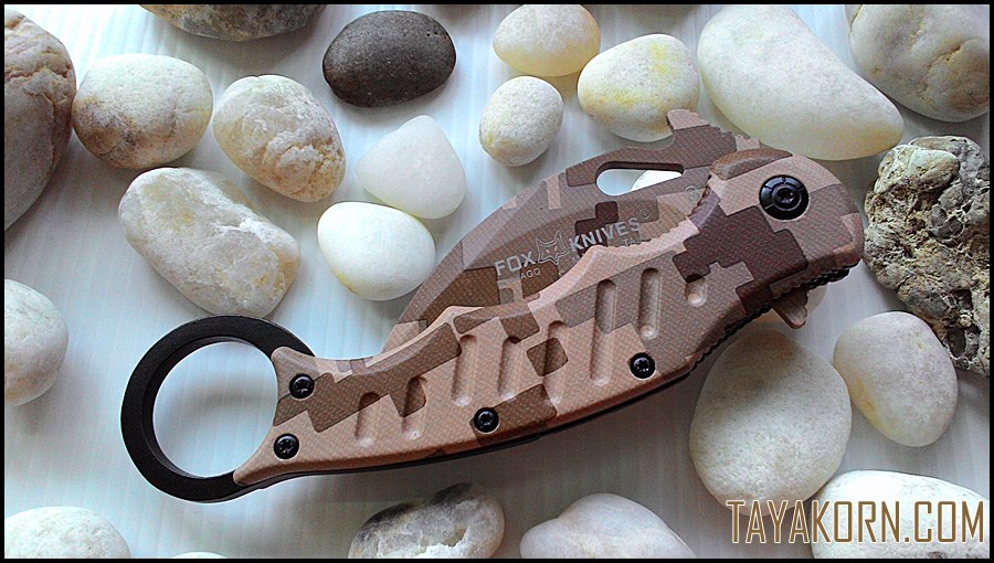 มีดคารัมบิตแอร์ฟ็อกเดสเสิร์ทคาโม่ Air Fox Desert Camo Karambit TKKB-AD2