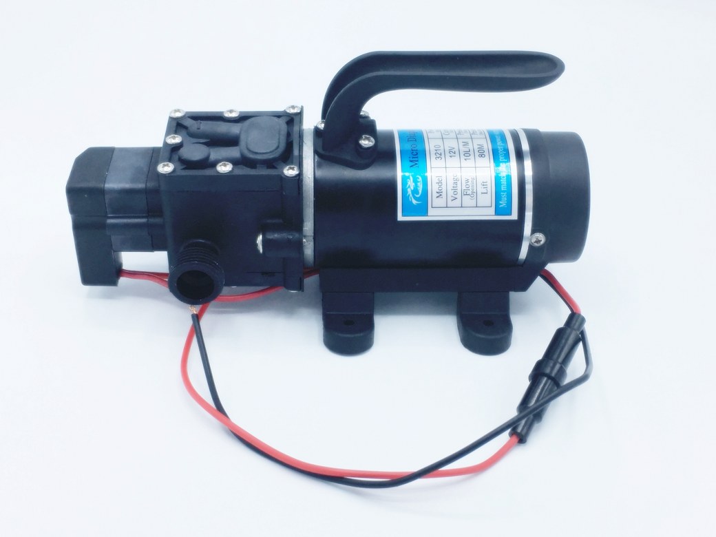 SKU-850 เครื่องพ่นหมอก ปั๊มน้ำ DC24V GREEN-09 แรงดัน 13 บาร์ แบบเกลียวนอก 1/2" มีสวิตช์แรงดันอัตโนมัติ