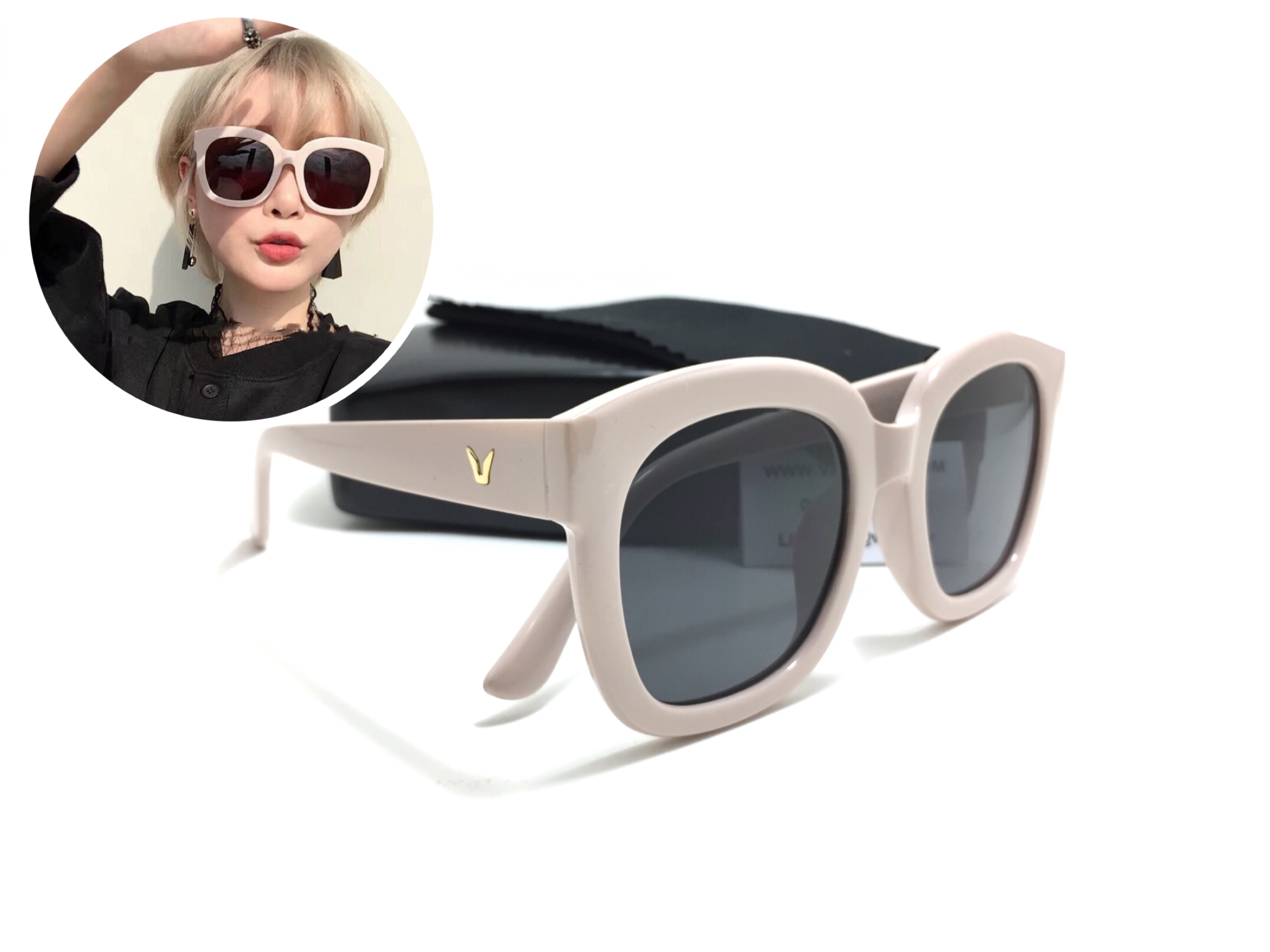 แว่นกันแดดแฟชั่น GM Matti Meter White OF8689 59-16 145 <ชมพู>
