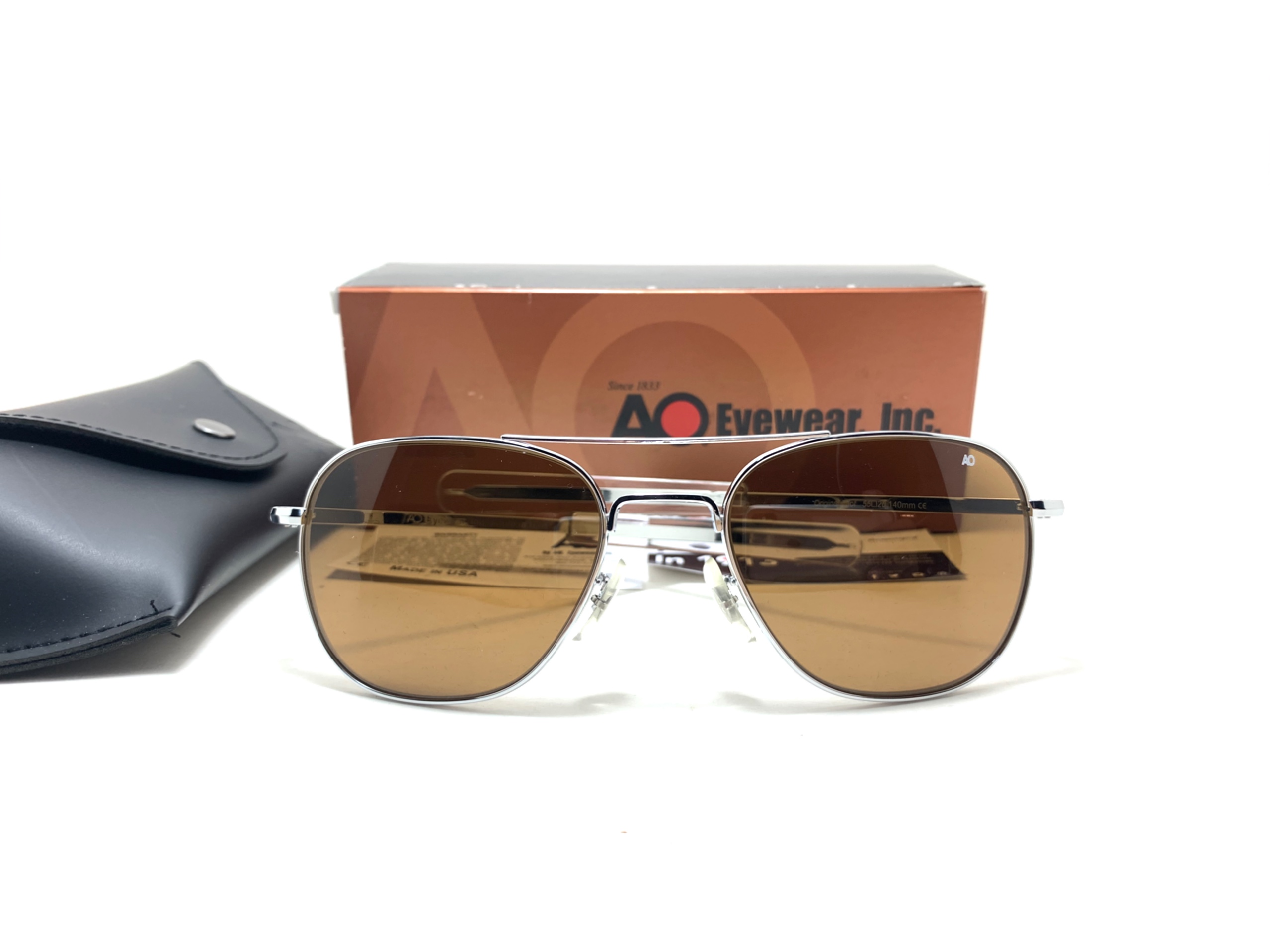 แว่นกันแดด Ao Original Pilot Made in USA (ชา-เงินเงา) ของแท้ 100%