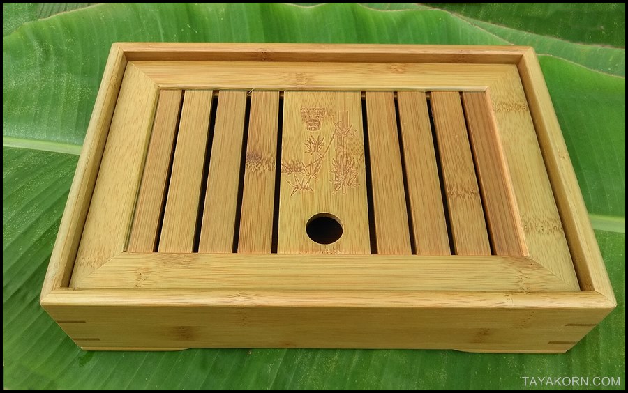 ถาดรองน้ำชาไม้ไผ่ แบบA1 Bamboo Tea Tray Tyle A1( สีเขียว )