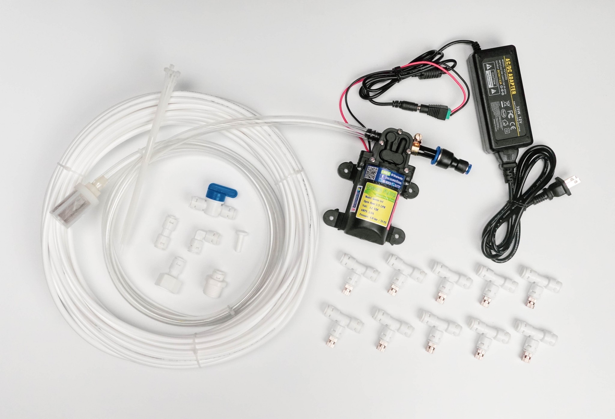 SAVE SET 18 ชุดพ่นหมอก 10 หัว หัวพ่นหมอก 0.2-0.3 มม. + สายพ่นหมอก 10 เมตร