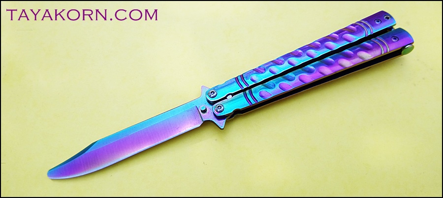 มีดซ้อมควง บาลีซองเรนโบว์ธันเดอร์2 Rainbow Thunder2 Balisong Trainer Knife