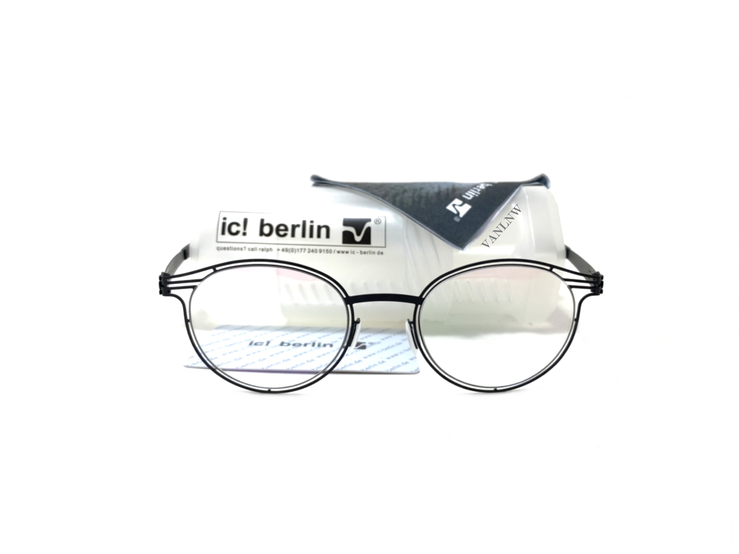 แว่นสายตา ic berlin purity black ขนาด 49-23 mm. <ดำ>