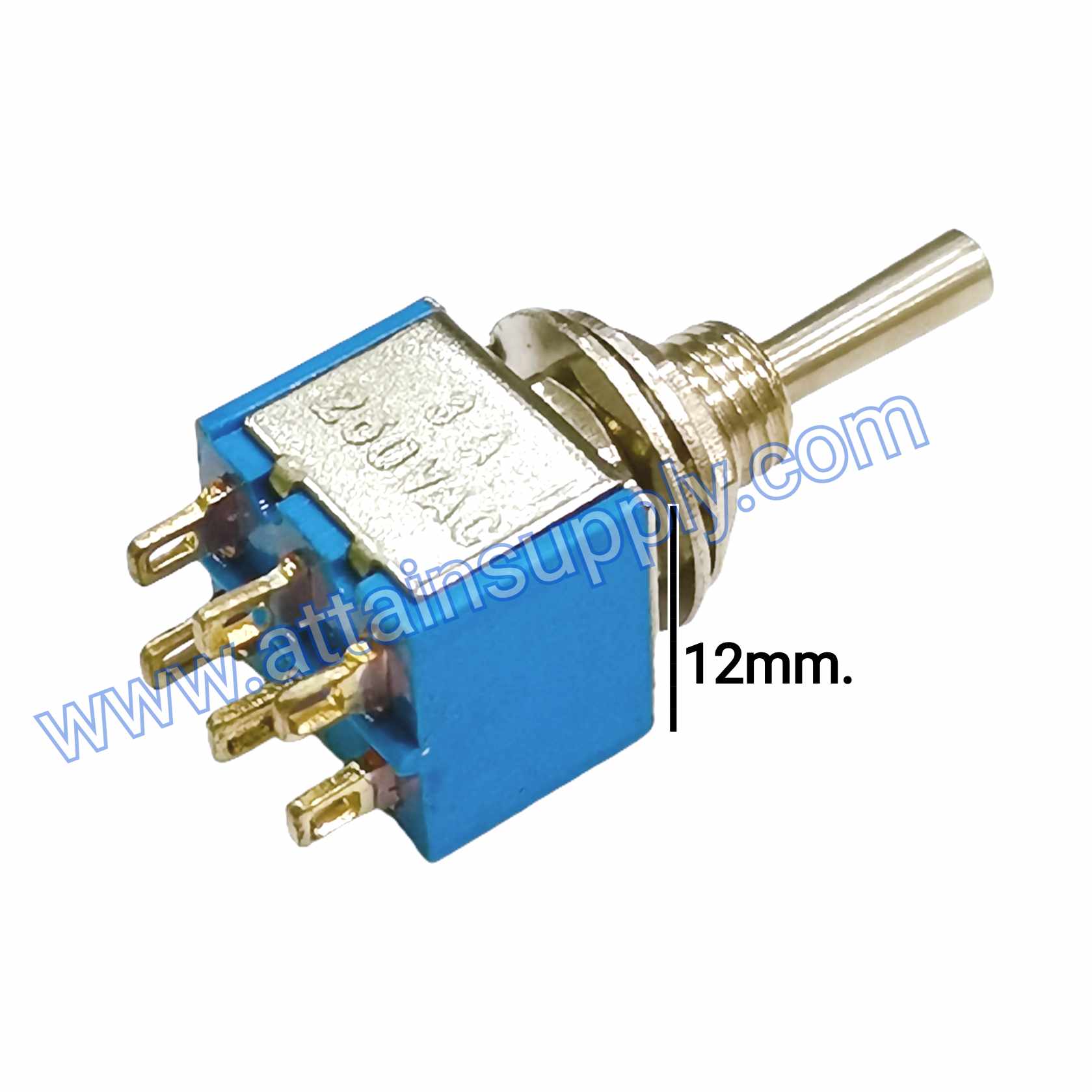 สวิทช์โยก ON-OFF-ON 6ขา/รุ่นเล็ก สีฟ้า