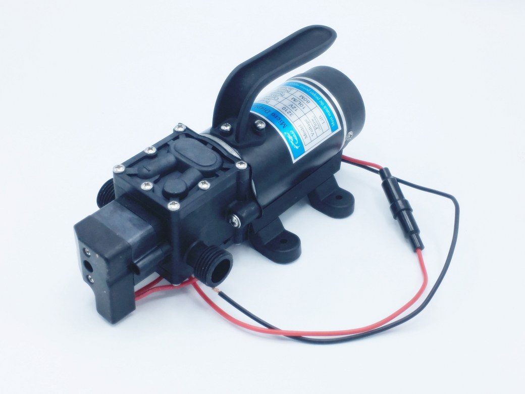 SKU-850 เครื่องพ่นหมอก ปั๊มน้ำ DC24V GREEN-09 แรงดัน 13 บาร์ แบบเกลียวนอก 1/2" มีสวิตช์แรงดันอัตโนมัติ