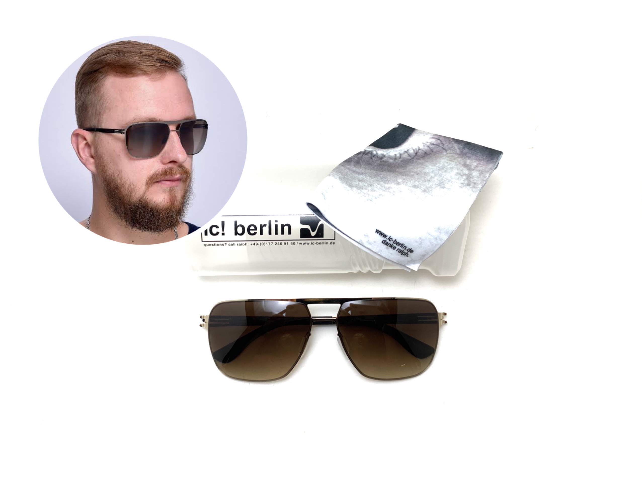 แว่นกันแดด ic berlin Marcel E.gold 60-15 <ชาเฟด>