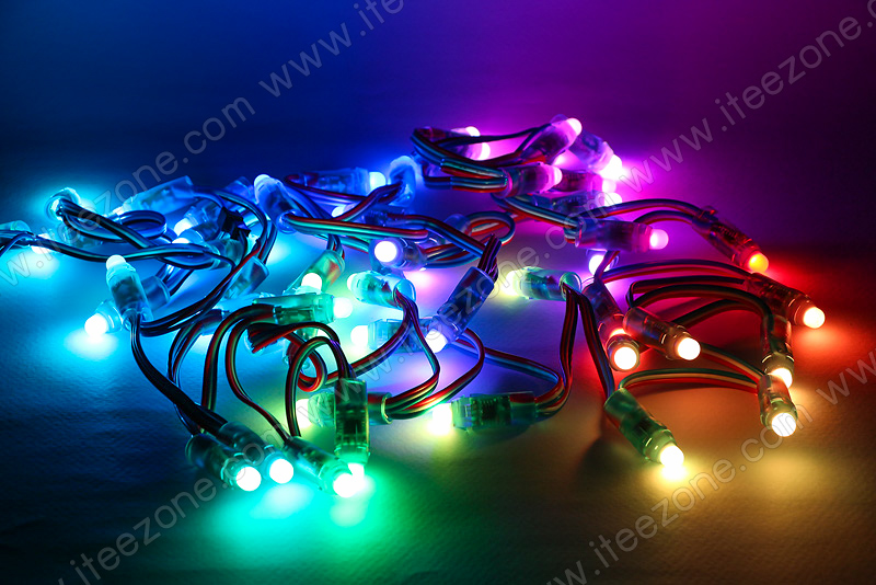 ไฟพิกเซล + IC RGB Full Color WS2811 5V (50 หลอด ต่อชุด)