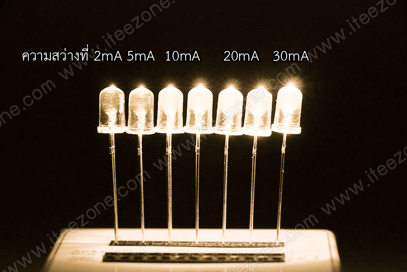 หลอดไฟ LED สีวอร์ม กระเปาะใส 5mm Super Bright
