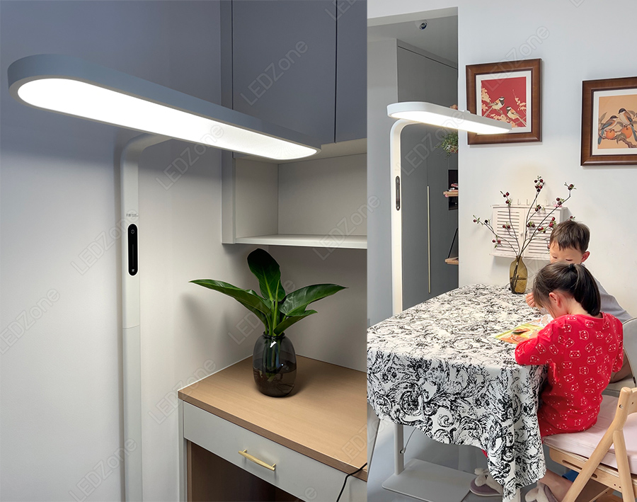 Moon Shadow โคมไฟตั้งพื้นถนอมสายตา รุ่น Air36W สีขาว สูง 160cm ควบคุมแบบสัมผัส ชิพ Bridgelux