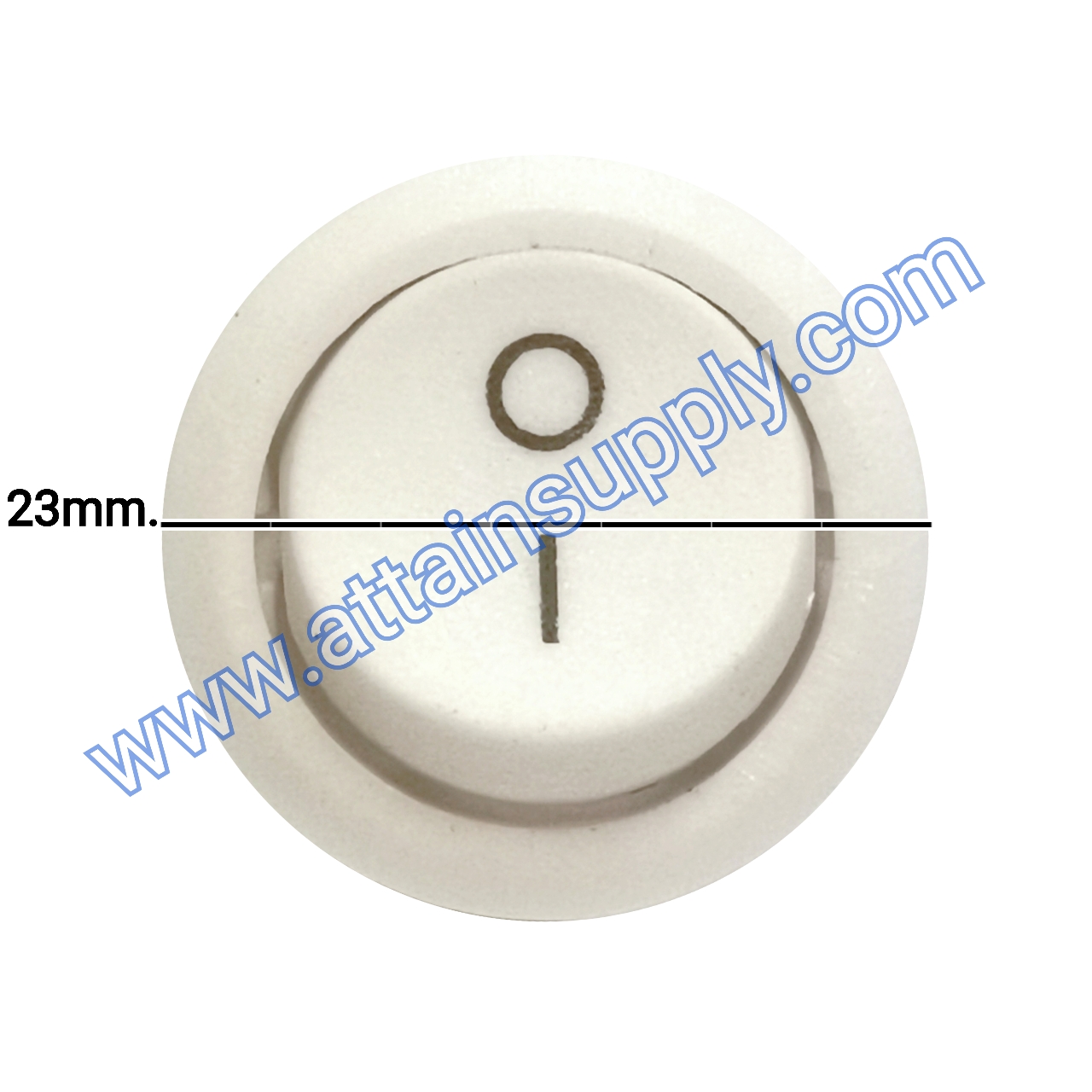 สวิทช์ IOกลม 2ขา ฐานกลม/ไม่มีไฟ-สีขาว